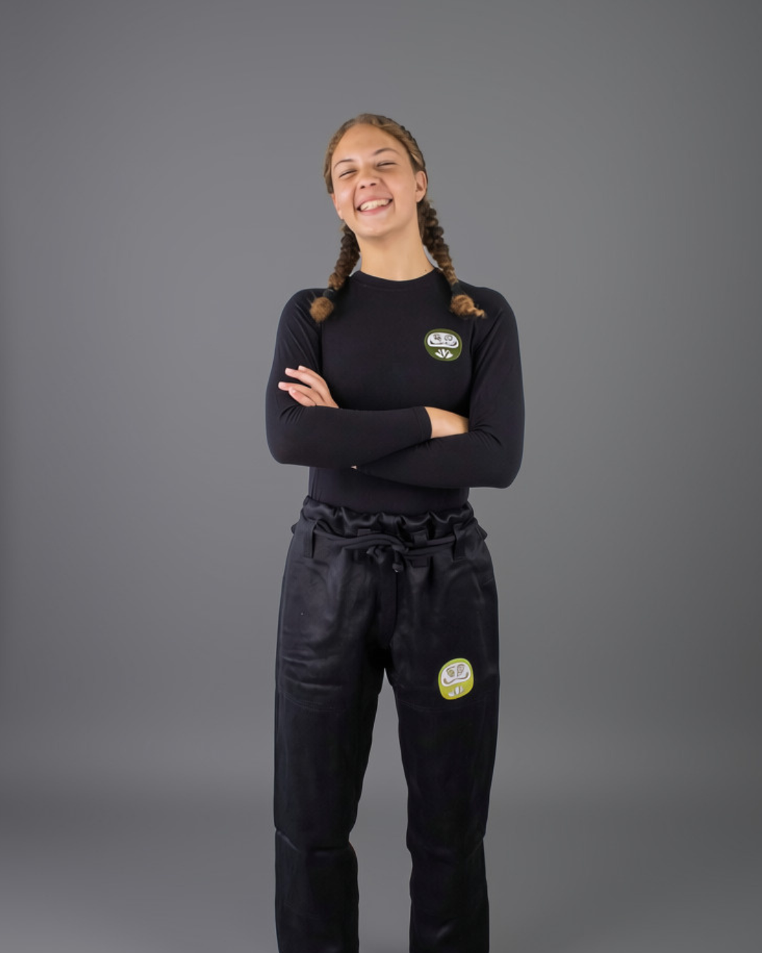 Daruma Bamboo Rashguard — Black · Long Sleeve