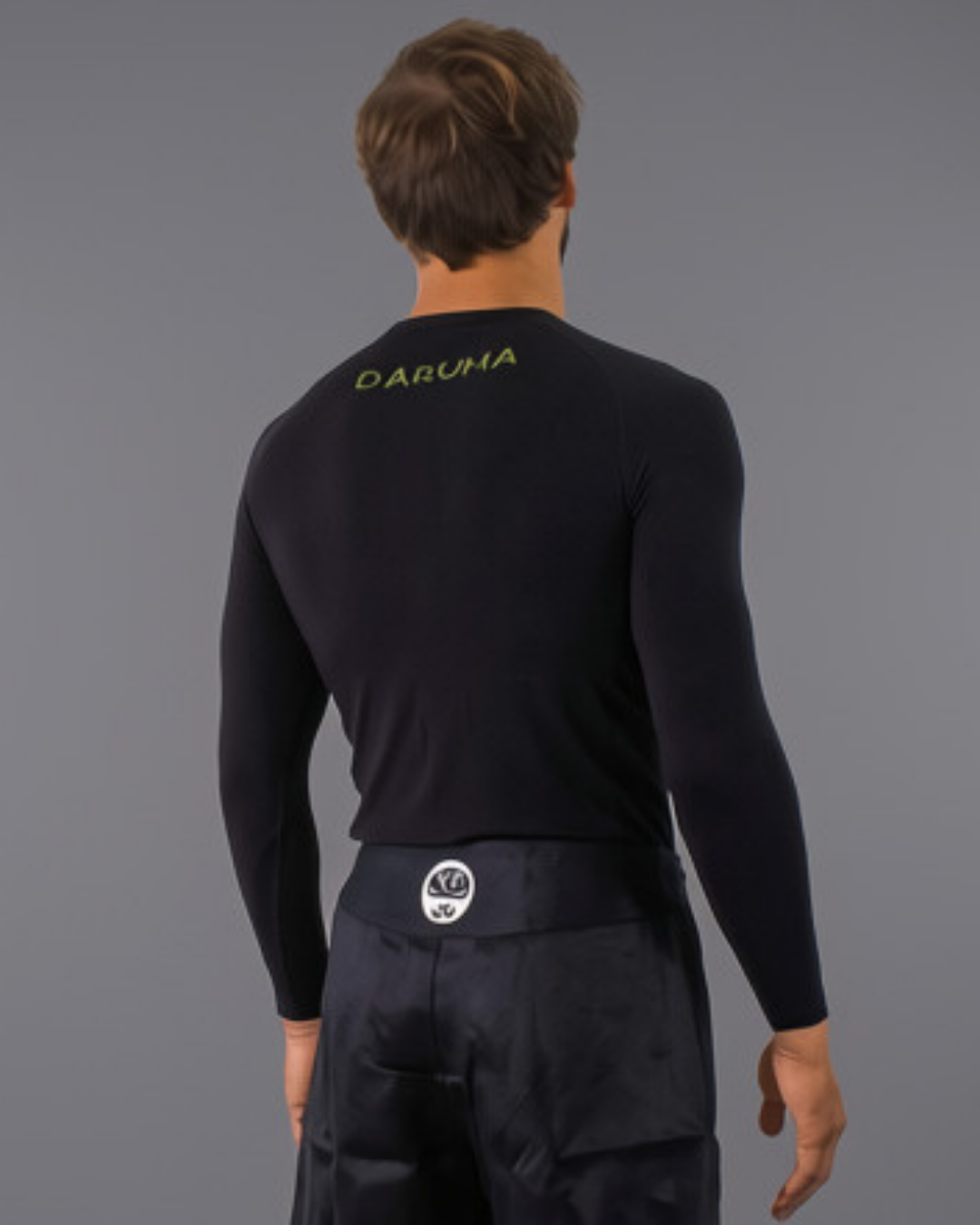 Daruma Bamboo Rashguard — Black · Long Sleeve