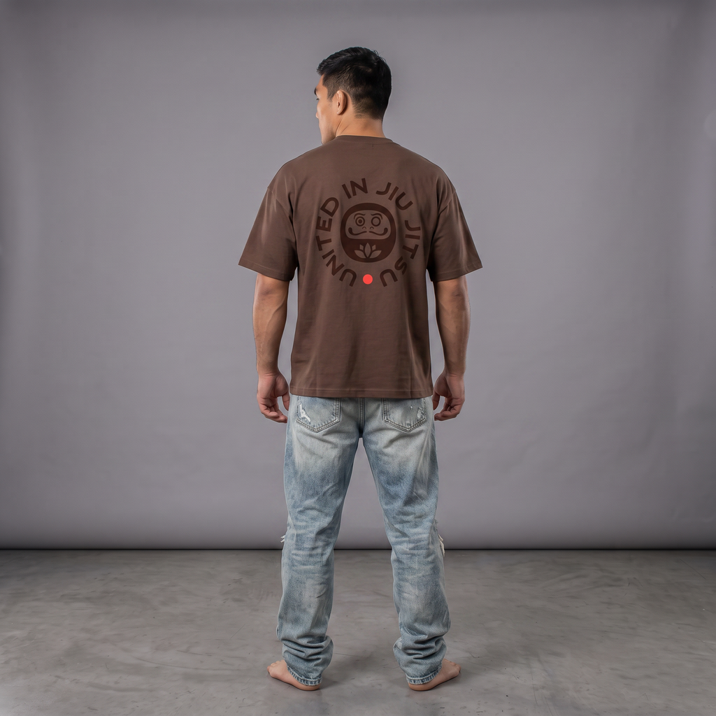 Daruma United in BJJ Tee — Earth Brown