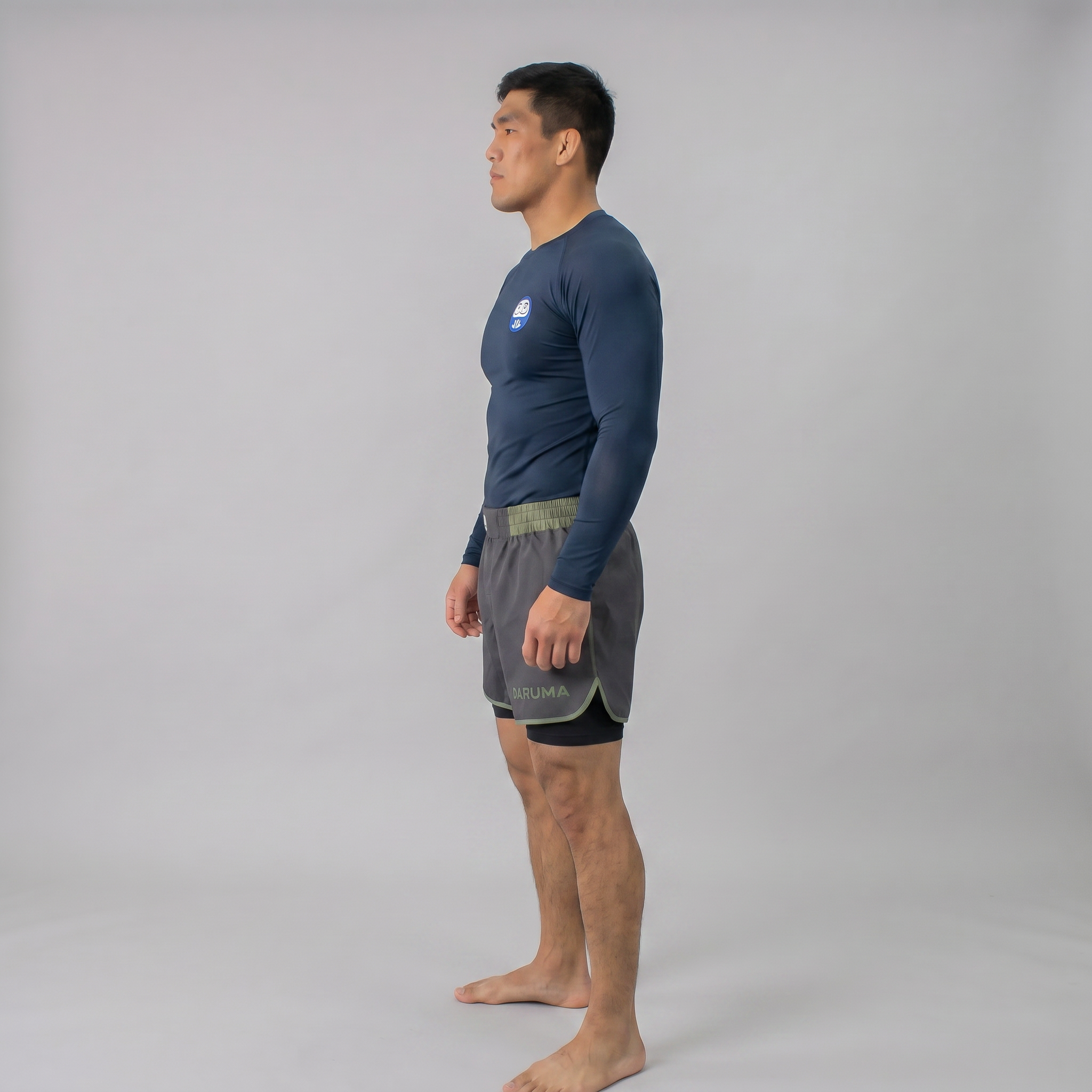 Daruma Bamboo Rashguard — Blue · Long Sleeve