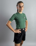 KIDS Daruma Bamboo Rashguard — Green · Short Sleeve