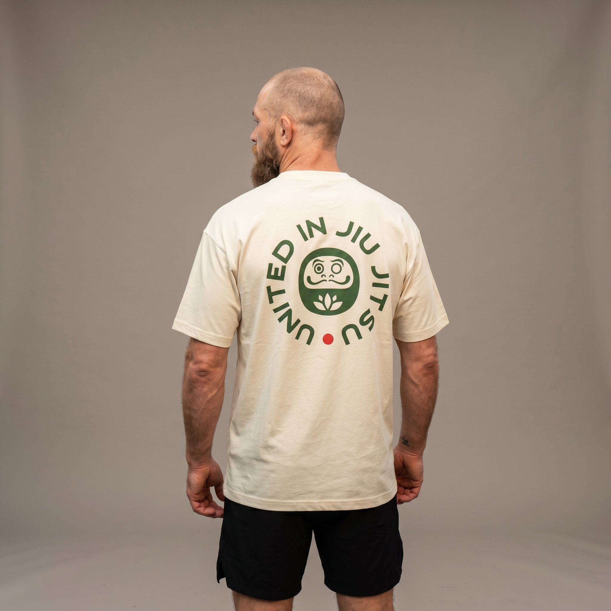 Daruma United in BJJ Tee — Natural White