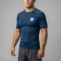 Daruma Bamboo Rashguard — Blue · Short Sleeve